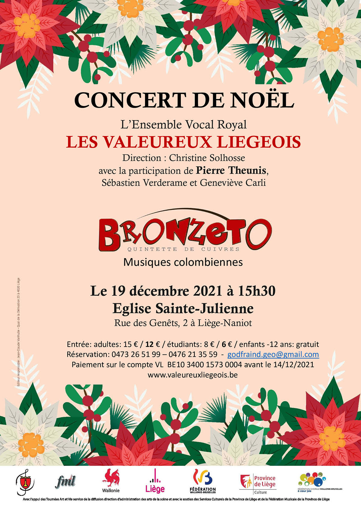 L’Ensemble Vocal Royal Les Valeureux Liégeois – Concert de Noël