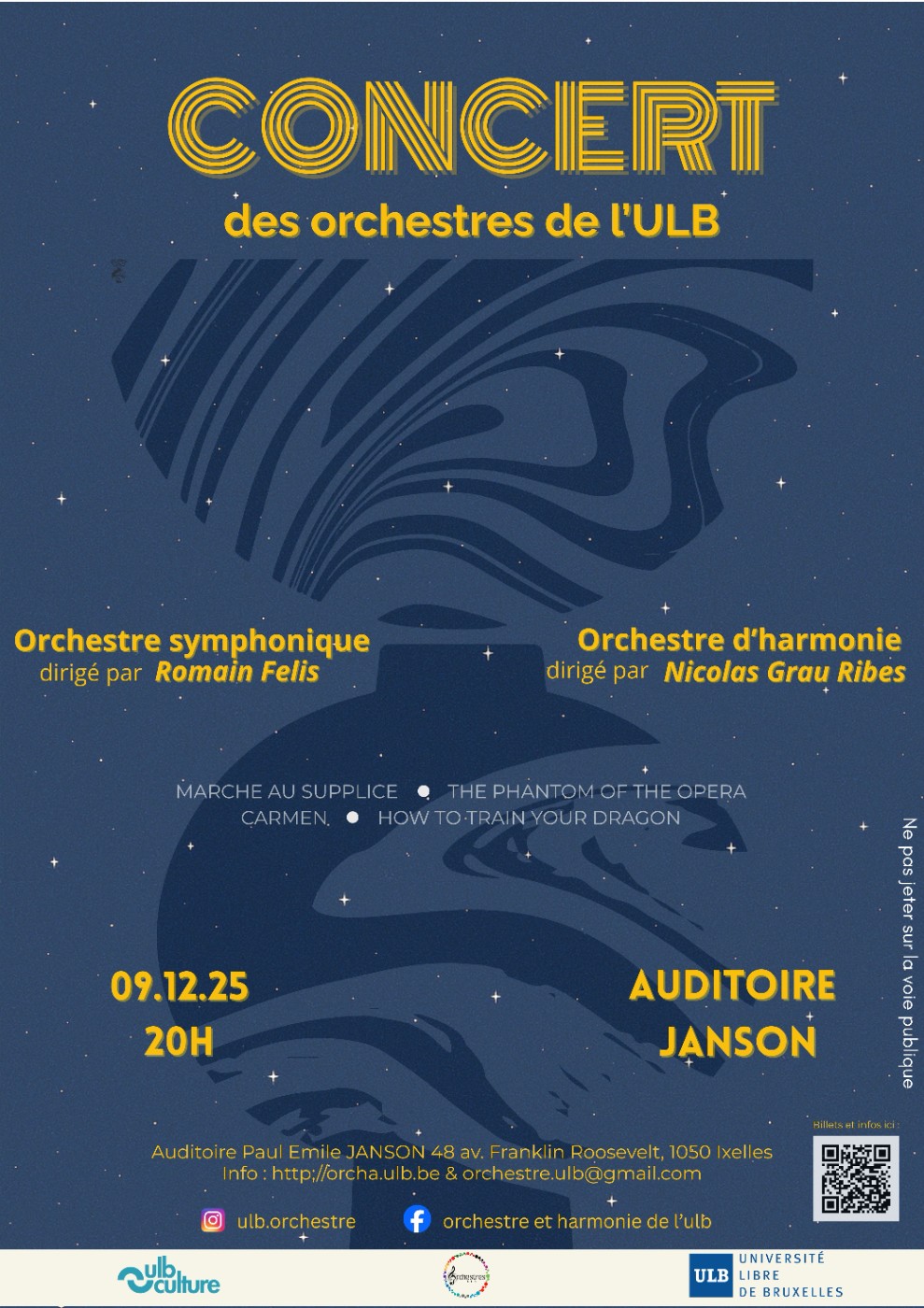 Concert de l’Orchestre Symphonique et l’Orchestre d’Harmonie de l’ULB